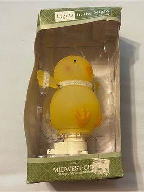 Vintage Avon Easter Chick Frosted Glass Night light
